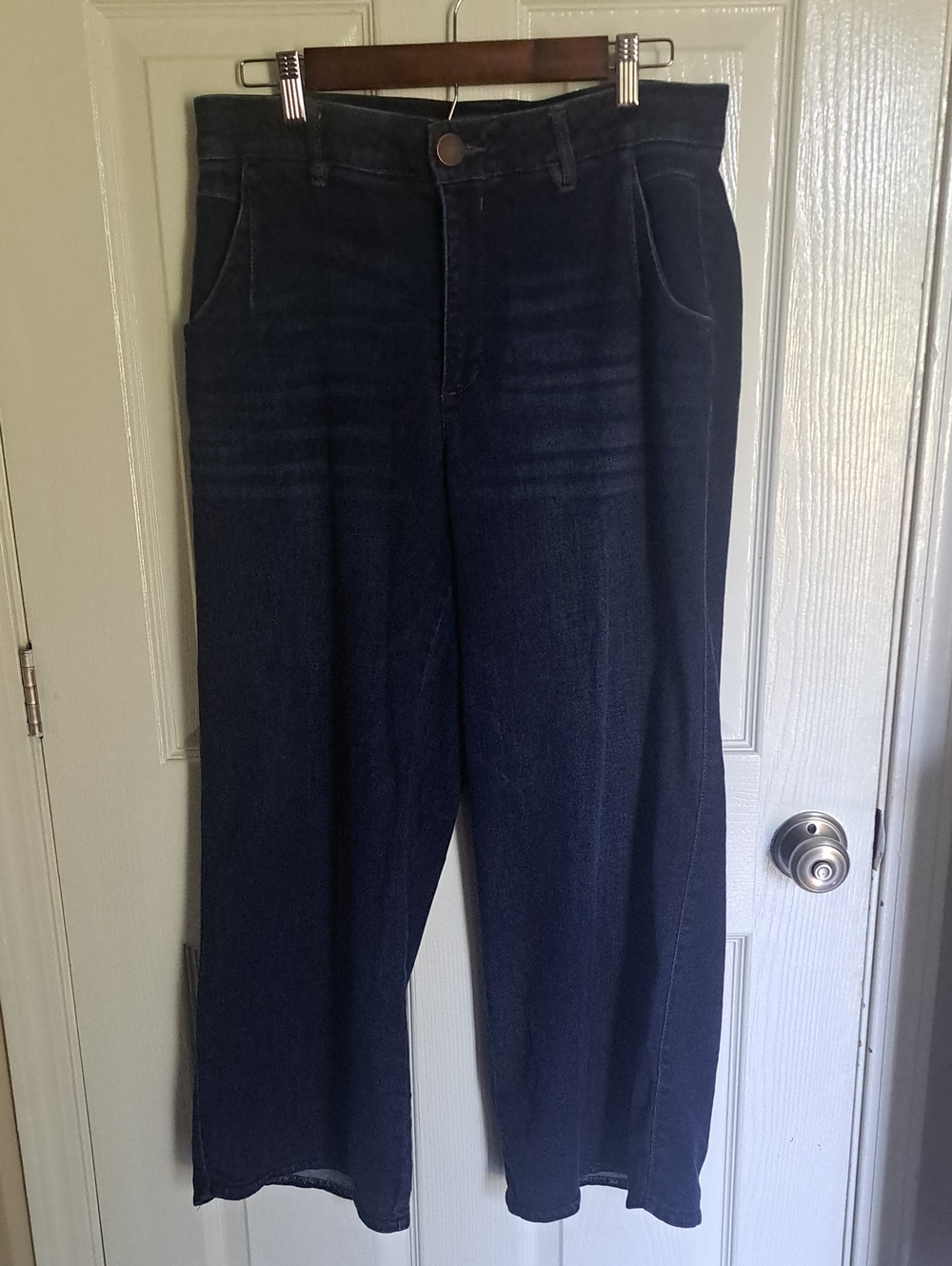 Petite Democracy Dark Blue Wide-Leg Jeans
